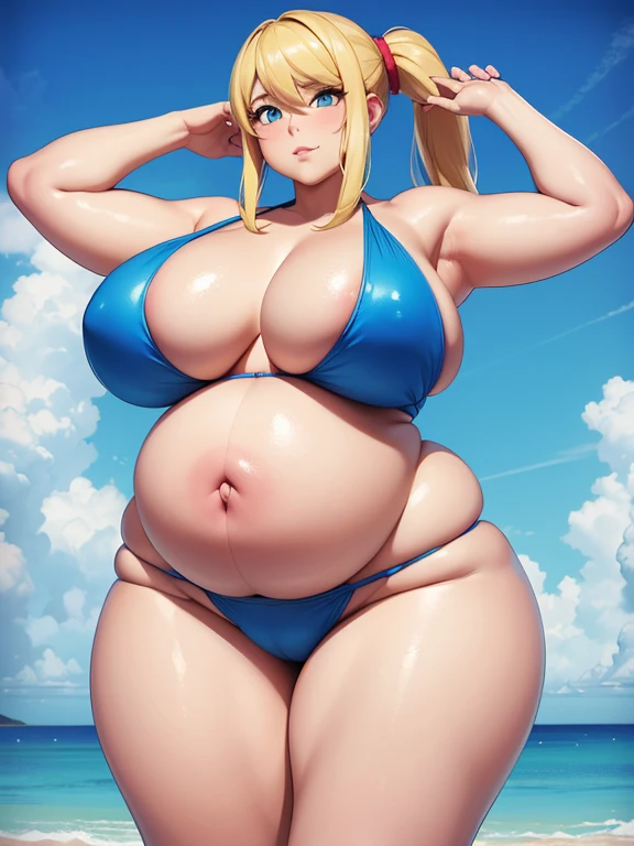 Fattest pregnant woman in the world, biggest belly ever, humongous weight gain, super size, ssbbw, super heavyweight, stuffed belly, huge, gigantic, enormous, morbidly obese, very fat, very big belly, overweight, tight bikini, Samus Aran
