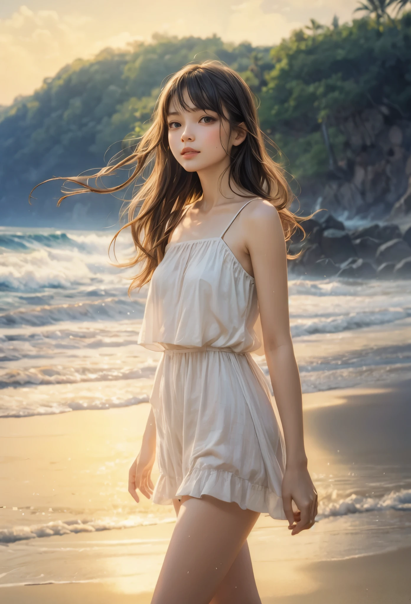 (detailed illustrations,Very detailed and precise drawing,Delicate drawn lines with tempo,Realistic texture expression),[color traced main line],midsummer beach[[tropical country]],(Girl(beautiful girl)[[big eyes]])[11 years old](SKINNY[bony body][very thin breasts[small nipples with pointed points,]][リアルな乳頭のdetailed]),[During orgasm](sweaty[Trance]) Eros in the Natural Body (Nude gravure),[Ideal Eros],([リアルな女性器のdetailed:0.8] [(clitoris) [labia minora]]),(Fine and beautiful skin expression [transparency]),[完璧な目のdetailed (Beautifully detailed iris)[eyes like jewels]],[long and beautiful eyelashes],[precisely drawn hair [美しく艷やかな髪のdetailed]],(完璧な手のdetailed [Beautiful fingers with no damage [beautiful nails]]),(perfect anatomy(perfectly balanced proportions))[[full body portrait]],[ideal color coordination(Accurate simulation of light and material interactions)],(HighQuality,High resolution,(detailed,High definition)),[[Soft ambient light]],[realistic],[Visual art that tells a story] [[full body portrait]][[Watercolor style coloring]][Colorful].