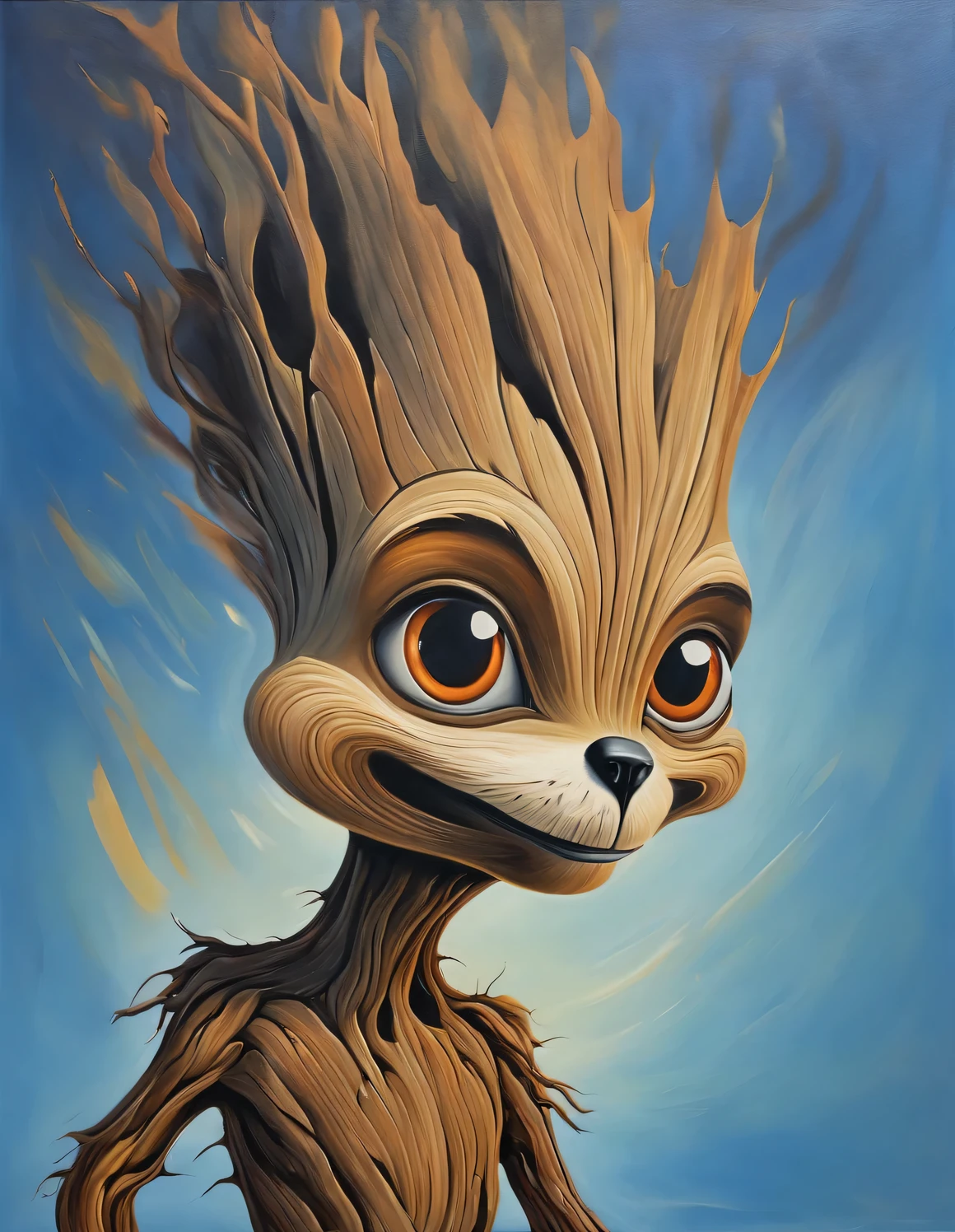 Oil painting in the style of Salvador Dali., I&#39;m big, I&#39;m a squirrel, full compliance with the style of Salvador Dali, high detail, oil painting on canvas