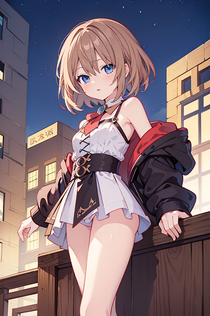 Blanc, seductive, thick thighs, night sky view, realistic, best quality, masterpiece, ultra detail, ultra high res