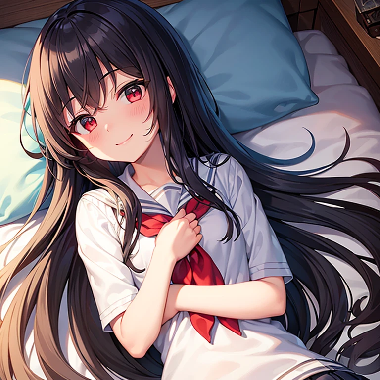 (8k, 最high quality)、Ultra-high resolution、Adorable、最high quality, beautiful, Absurd beauty,((Two Girls,)), semi-long, Black Hair、Brown Hair,Dark brown eyes, Open your eyes, Healthy Skin, Hair Ribbon、uniform、 ,  (cryin) ,Cute Characters, Most detailed, high quality、(missionary, boy, penis, lying, vaginale, ass pov, sex, nsfw)、nose blush、steam、Oblique angle、Shiny Hair、非常に細かくてbeautiful明るい目、be scared、非常に精細でクリアでbeautiful顔, Being stripped of clothes、Slender body、Awards, Anatomically correct、((Scared))