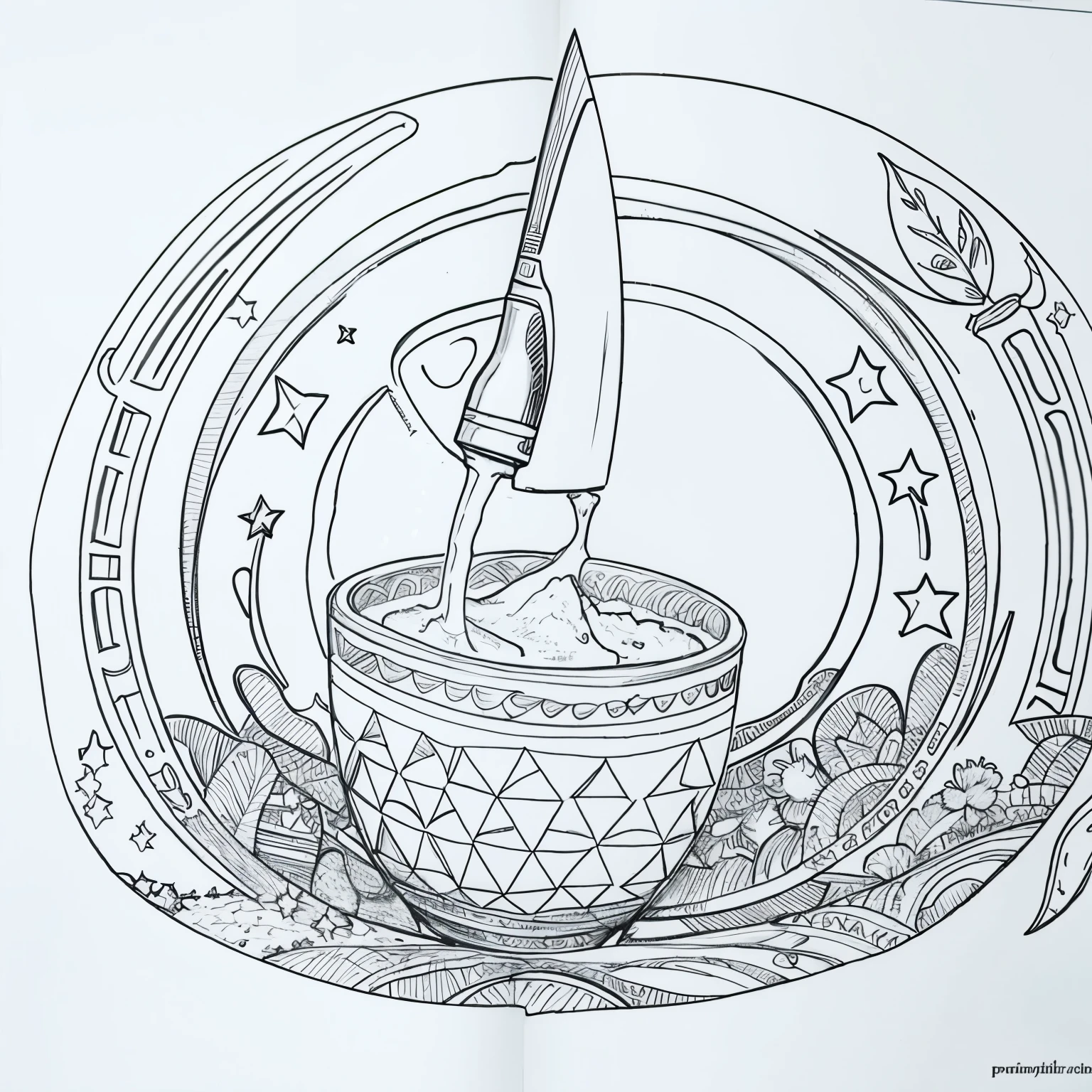 Create a picture that will serve as a coloring book