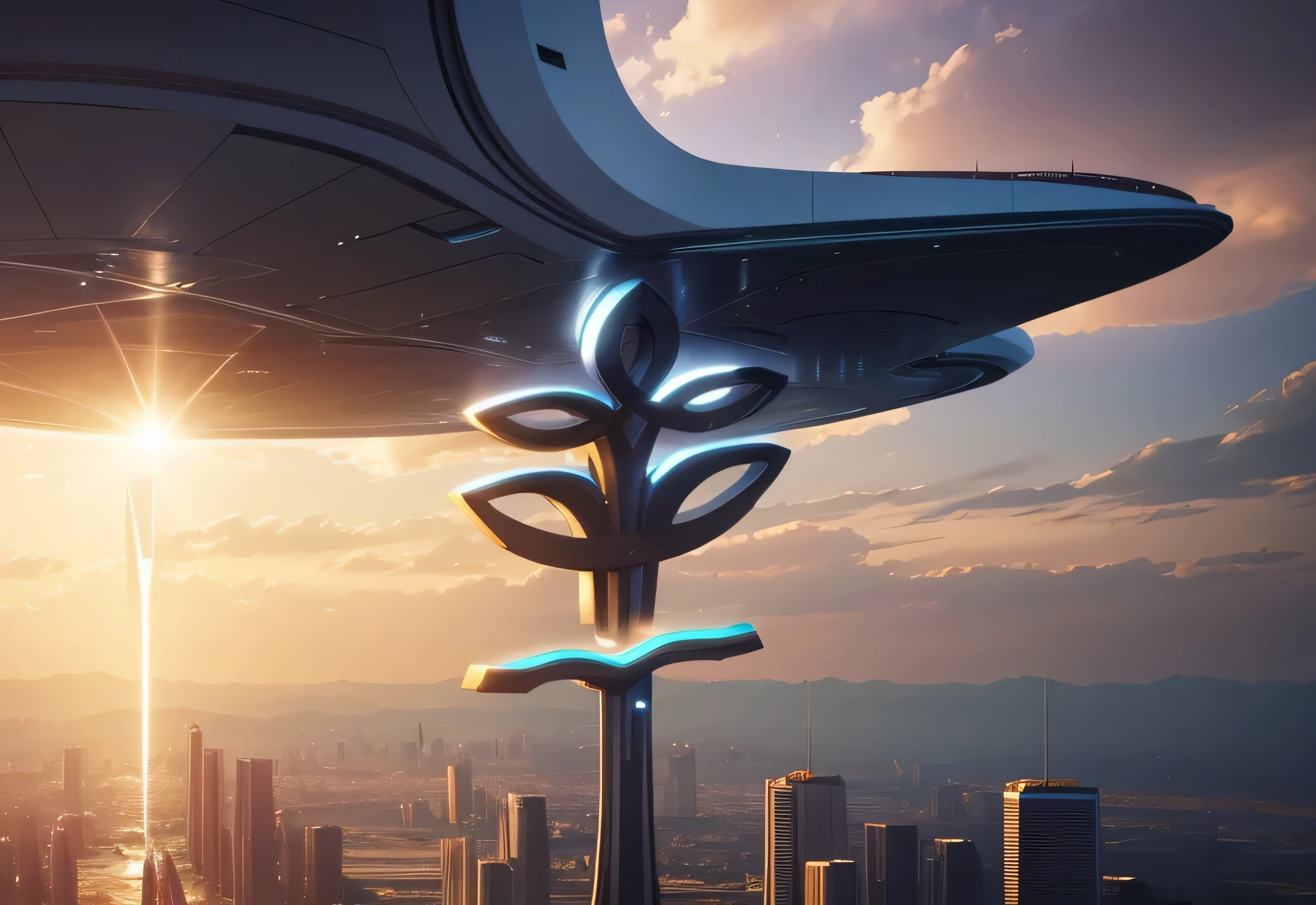 (futuristic city:1.2), (Shambala city), advanced architecture, bustling streets, vertical gardens, high-tech skyscrapers, futuristic transportation system, flying vehicles, floating platforms, technology-driven society, neon lights, holographic displays, energetic atmosphere, vibrant colors, sleek designs, glass facades, bustling marketplaces, advanced AI systems, clean energy sources, sustainable infrastructure, efficient public transportation, elevated walkways, aerial views, expansive skyline, innovative city planning, seamless integration of nature and technology, architectural marvels, smart city technology, automated services, cutting-edge advancements, harmonious coexistence of humans and machines, utopian vision.