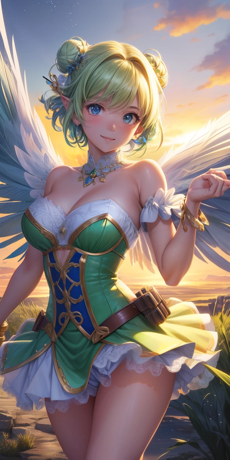 (Tinker Wife:1),Tinker Bell、mini skirt、超mini skirtレオタード、clear feathers、Legs open to show white panties、 smile, cute, cute pose, looking at the viewer, thick thighs, white panties single hair bun, short hair, (Strapless Green Dress:1), (fairy wings), are flying, (chest focus:1.2), From above,
(realistic:1.2), (realism), (masterpiece:1.2), (highest quality), (Super detailed), (8K, 4K, Complex),(full body shot:1),(cowboy shot:1.2), (85mm),particles of light, lit, (very detailed:1.2),(detailed face:1.2), (Gradation), software, colorful,(fine eyes:1.2),
(detailed landscape, in a glass bottle:1.2),(detailed background),detailed landscape, (dynamic angle:1.2), (dynamic pose:1.2), (third law_composition:1.3), (Action range:1.2), wide shot, dawn, alone,