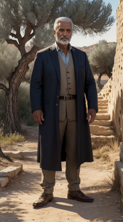 (masterpiece, ultra high res, illustration, detailed:1.3), fearless Palestinian man, (weathered clothing:1.2), standing amidst historic ruins, ancient olive trees in the background, defiance etched on face, golden hour sunlight, dust-filled air, echoes of resilience, worn but unyielding spirit, intricate detailing of clothing, capturing the bravery of the people, top-down perspective, shadows playing on the ground, timeless representation of courage, frame-worthy composition.




