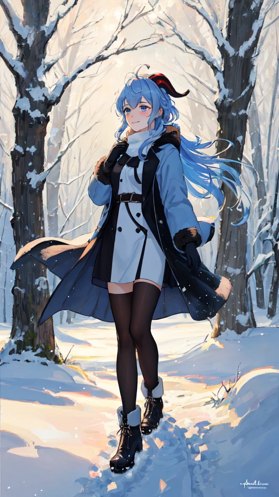 Top quality, 4K, 8K, high resolution, masterpiece: 1.2, ganyu, stupid hair, Kirin horn, beautiful young woman, snow-covered countryside, winter scenery, winter coat, long coat, beautiful winter boots, gloves, nudist, happy, natural beauty, long Light blue hair, shining blue eyes, detailed facial features, rosy cheeks, gentle smile, breath of ice, pink and white winter scenery, snowflakes falling quietly, refreshing winter air, quiet and peaceful, calm atmosphere, quiet mood, stepping on sparkling snow, Traces of footprints, white winter wonderland, untouched nature, soft and fluffy snow, clear blue sky, sunlight through the trees, subtle shadows, comfort and warm feeling, calm and relaxation, enjoying loneliness, one with nature , blissful harmony, the pleasant sound of nature, the breeze, the sound of leaves in the wind, melting icicles, the sound of snow breaking at your feet, the whisper of the wind, freedom and freedom, the beauty of simplicity, free and carefree existence, incorporating natural elements, elegant and elegant Unnatural movement, peaceful aura, satisfaction and happiness, enjoy the present moment, connect with the environment, calm and slow pace, look at the breathtaking scenery, look at the winter wonderland, immerse yourself in the beauty of nature, unforgettable Memories of winter,

A fantastic and fantastic world

[Materials]: Oil painting, classic artwork, realistic portrait, realistic style, soft brush stroke, rich texture, attention to detail, vivid colors, warm color palette, depth and dimension, subtle highlights And shadow, impressionist touch, elegant and sophisticated composition, fine art quality

[Image quality]: Ultra-detailed, high resolution, crystal clear image, sharp focus, fine details, seductive clarity and clarity, professional grade, exquisite quality, perfect as pictured, perfect craftsmanship, wonderful level of detail, current Practical description

[Art style]: Portrait art, realism, impressionism, romanticism, wint
