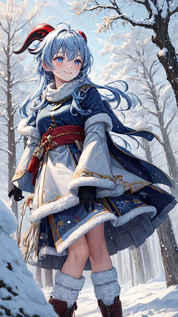 Top quality, 4K, 8K, high resolution, masterpiece: 1.2, ganyu, stupid hair, Kirin horn, beautiful young woman, snow-covered countryside, winter scenery, winter coat, long coat, beautiful winter boots, gloves, nudist, happy, natural beauty, long Light blue hair, shining blue eyes, detailed facial features, rosy cheeks, gentle smile, breath of ice, pink and white winter scenery, snowflakes falling quietly, refreshing winter air, quiet and peaceful, calm atmosphere, quiet mood, stepping on sparkling snow, Traces of footprints, white winter wonderland, untouched nature, soft and fluffy snow, clear blue sky, sunlight through the trees, subtle shadows, comfort and warm feeling, calm and relaxation, enjoying loneliness, one with nature , blissful harmony, the pleasant sound of nature, the breeze, the sound of leaves in the wind, melting icicles, the sound of snow breaking at your feet, the whisper of the wind, freedom and freedom, the beauty of simplicity, free and carefree existence, incorporating natural elements, elegant and elegant Unnatural movement, peaceful aura, satisfaction and happiness, enjoy the present moment, connect with the environment, calm and slow pace, look at the breathtaking scenery, look at the winter wonderland, immerse yourself in the beauty of nature, unforgettable Memories of winter,

A fantastic and fantastic world

[Materials]: Oil painting, classic artwork, realistic portrait, realistic style, soft brush stroke, rich texture, attention to detail, vivid colors, warm color palette, depth and dimension, subtle highlights And shadow, impressionist touch, elegant and sophisticated composition, fine art quality

[Image quality]: Ultra-detailed, high resolution, crystal clear image, sharp focus, fine details, seductive clarity and clarity, professional grade, exquisite quality, perfect as pictured, perfect craftsmanship, wonderful level of detail, current Practical description

[Art style]: Portrait art, realism, impressionism, romanticism, wint