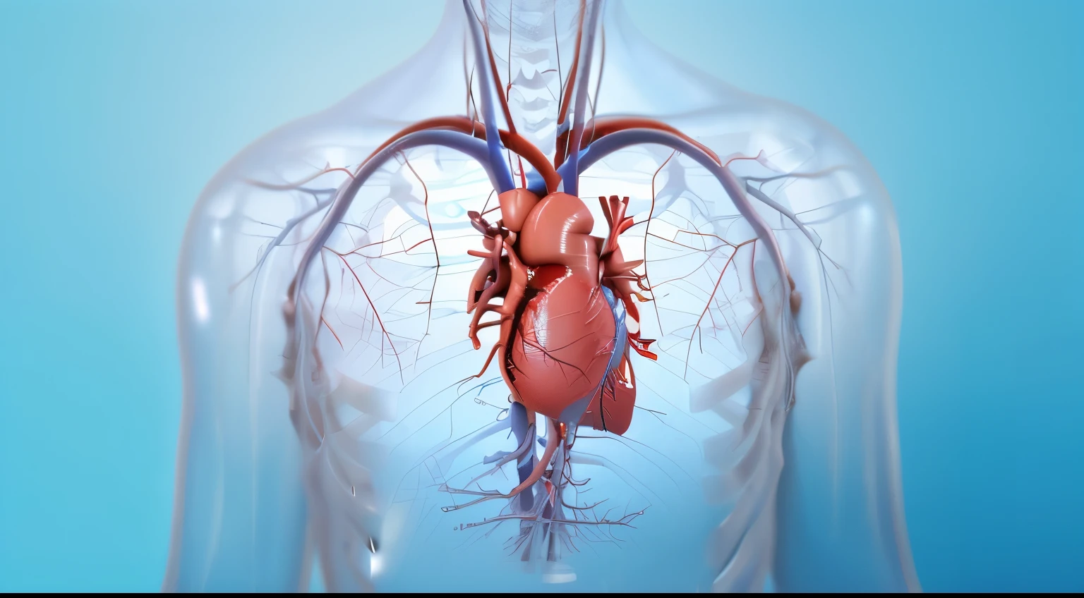 3D picture of heart with capillaries