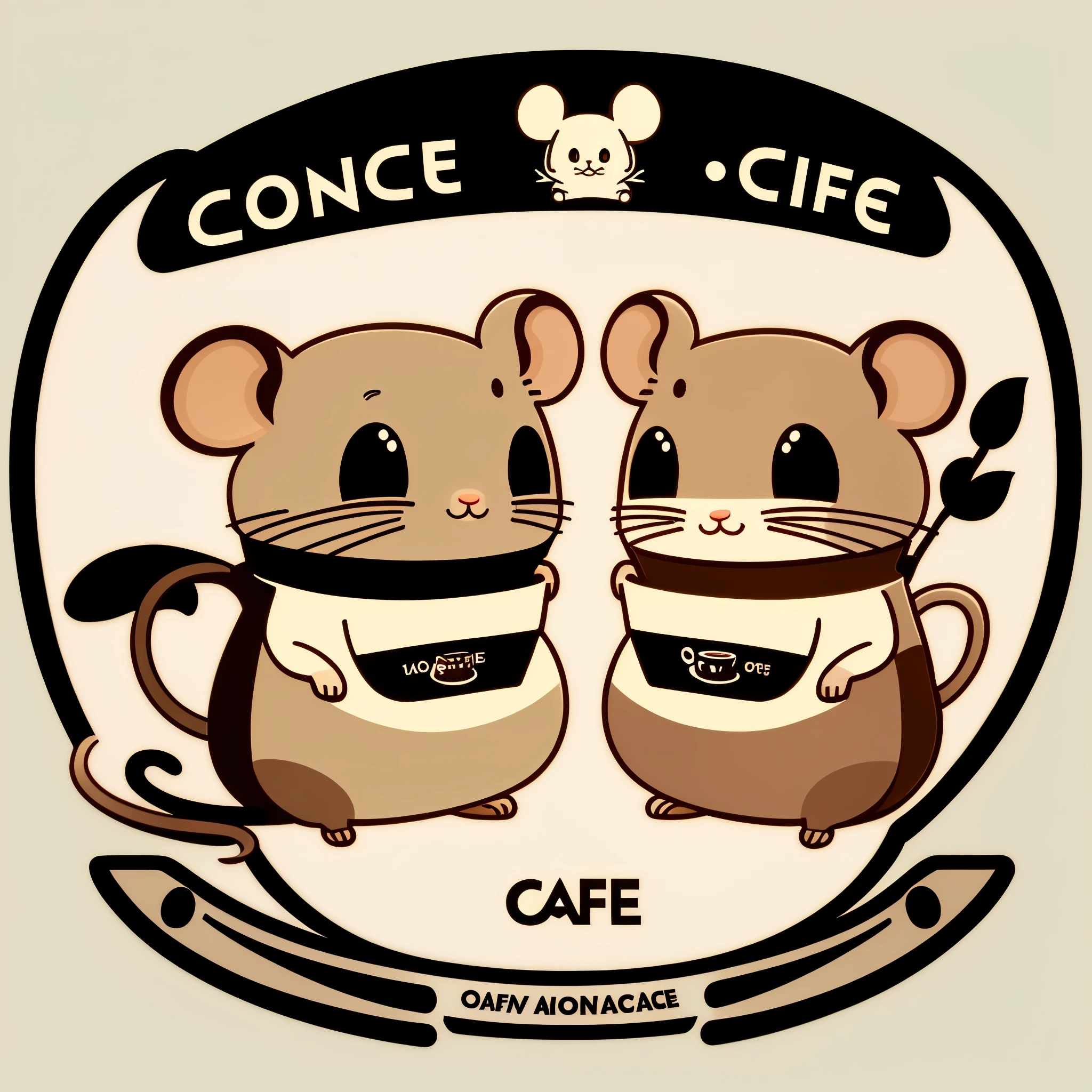 mouse cafe, logo, vector, line art, design, inspiration, straight, symmetry