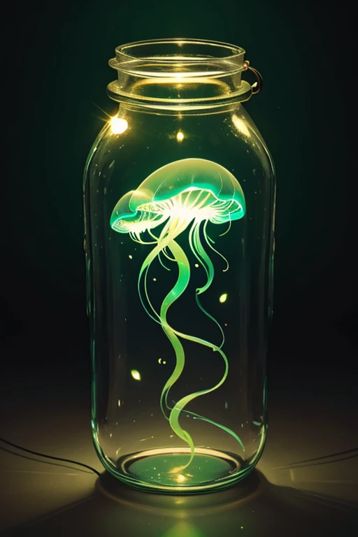 The world in a jar Jellyfish delicate Light fantasy dark green
