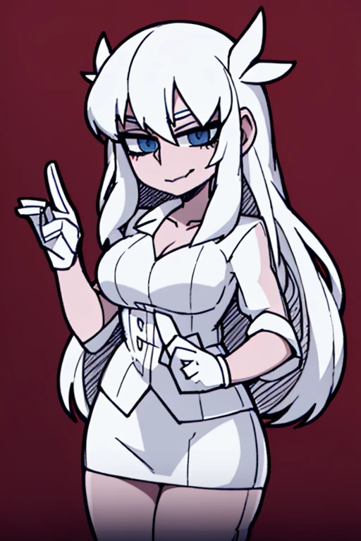 beautiful girl, long white hair, blue eyes, blue lips, white clothes, casual white clothes, pleasant smile, sweet look, white halo, beautiful divine robe, mind deity