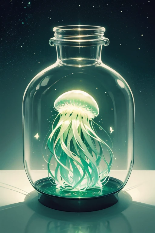 The world in a jar Jellyfish delicate Light fantasy dark green