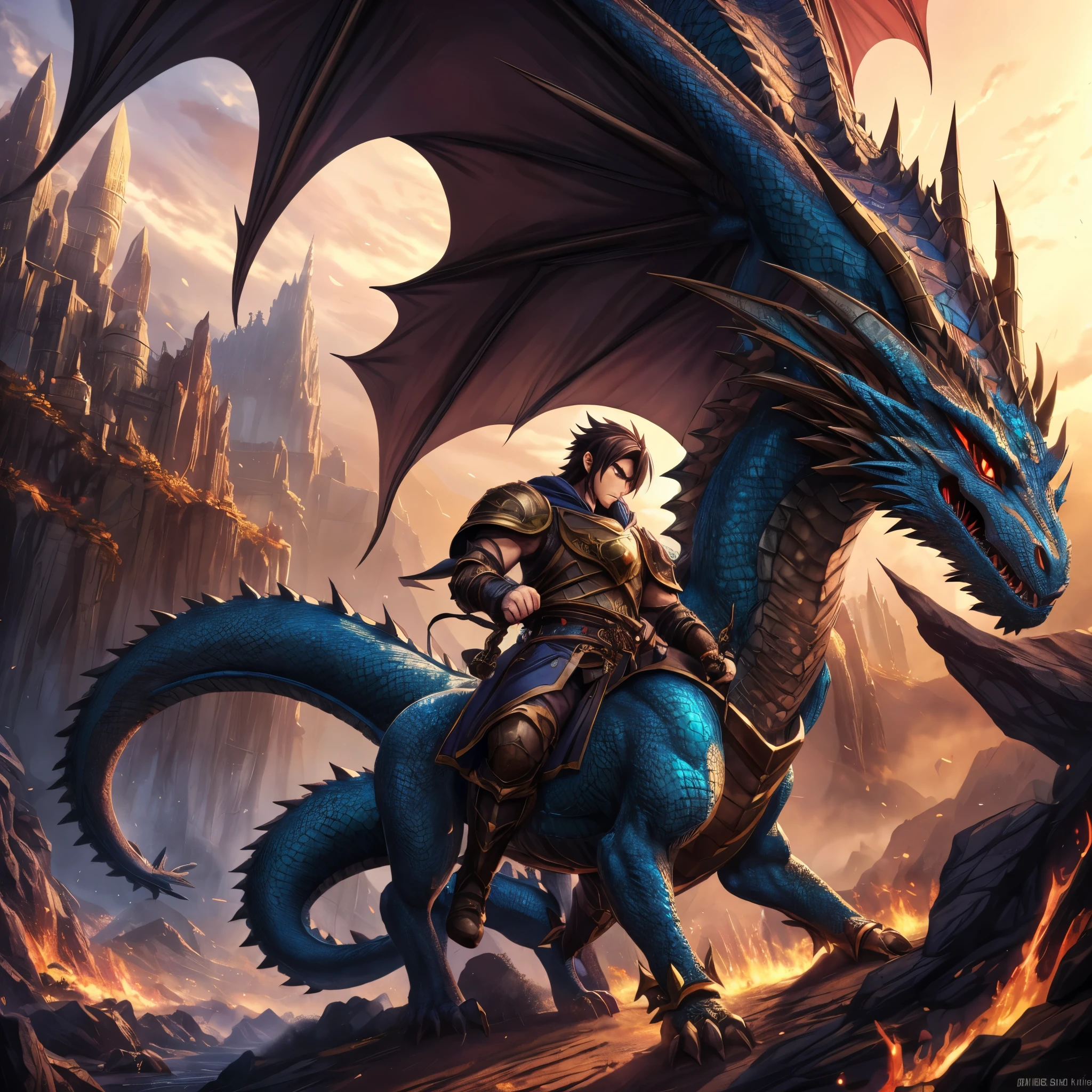 anime - style illustration of a man with a dragon on his back, epic anime fantasy, epic anime style, by Yang J, anime epic artwork, dragon knight, epic fantasy art style, human and dragon fusion, advanced digital anime art ”, anime fantasy illustration, badass anime 8 k, epic fantasy style art, anime in fantasy style, epic fantasy style, detailed digital anime art