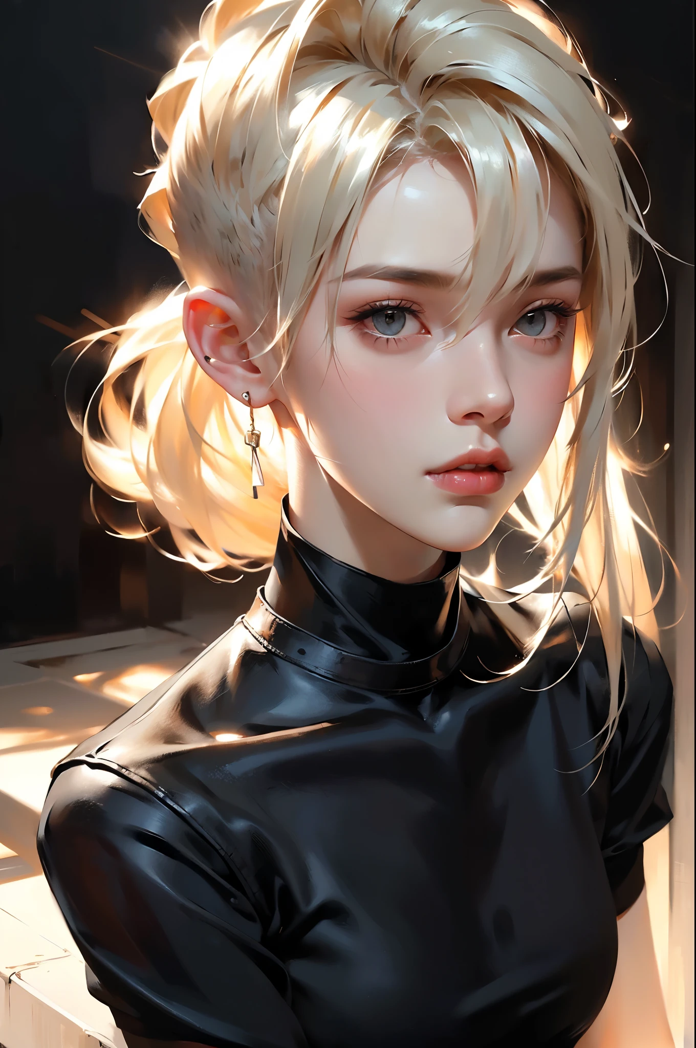 (best quality), 1girl, female, porcelain skin, blonde hair, straight hair, short hair, swoopy tips, Flipped-up ends, brown eyes, perfect eyes, slender, cute clothes, small bust, shy, masterpiece, anatomically correct, highres