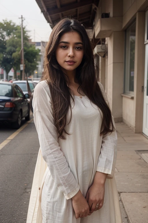 lovely cute young attractive indian girl, brown eyes, gorgeous actress, 23 years old, cute, an Instagram model, long blonde_hair, colorful hair, winter, Indian, wearing salwar-kameez and dupatta