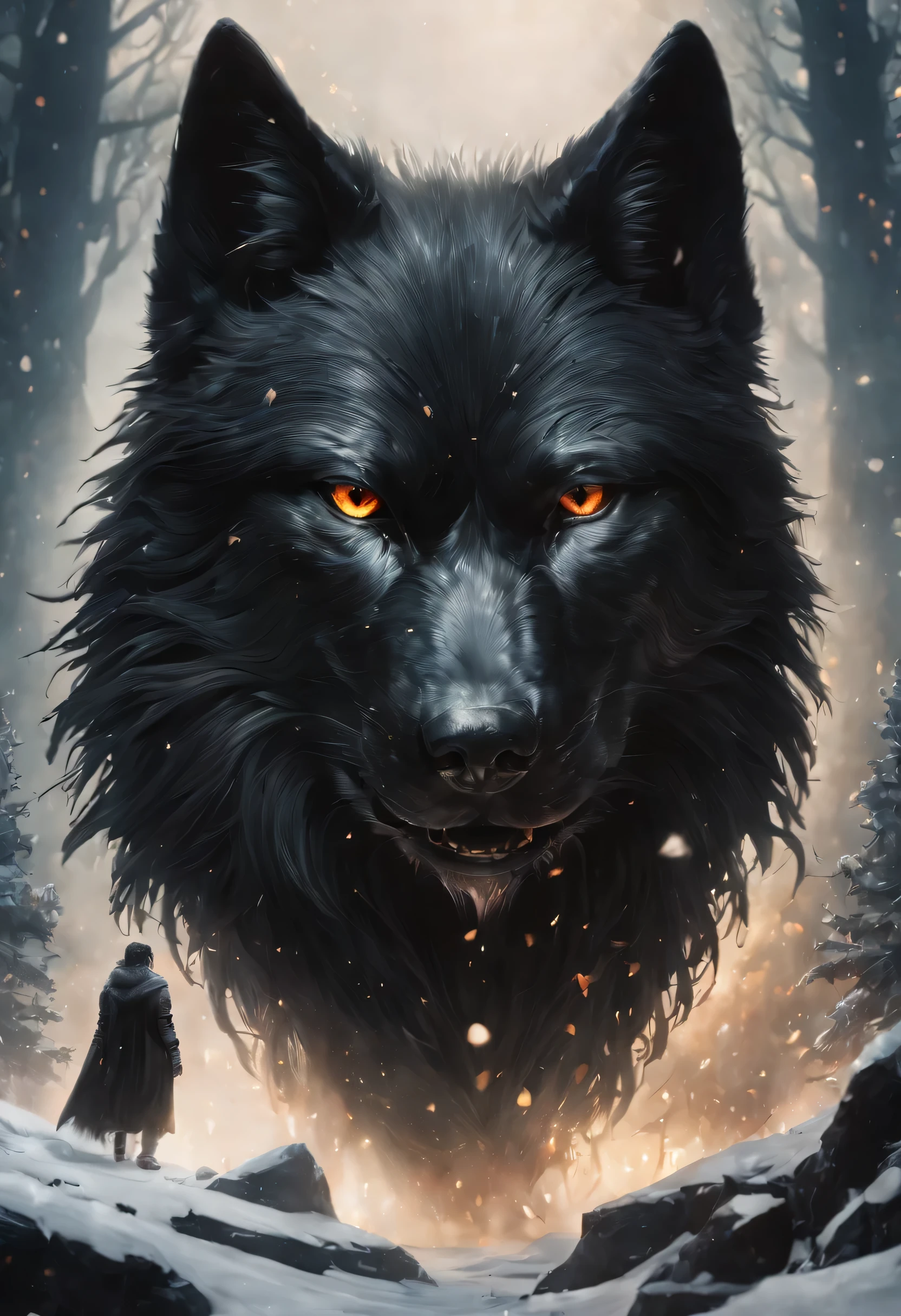 black cat winter wolf hd