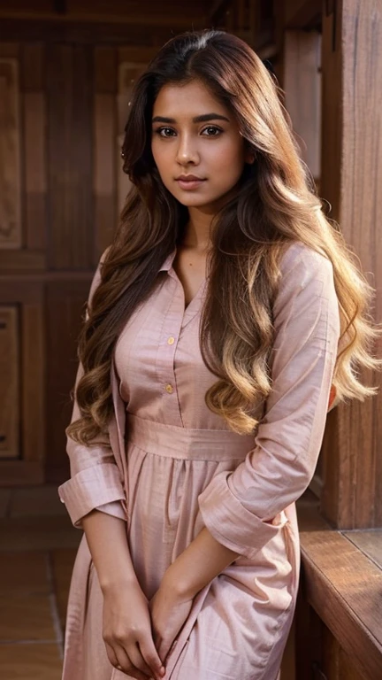 lovely cute young attractive indian girl, brown eyes, gorgeous actress, 23 years old, cute, an Instagram model, long blonde_hair, colorful hair, winter, Indian, wearing salwar-kameez and dupatta seting and rose