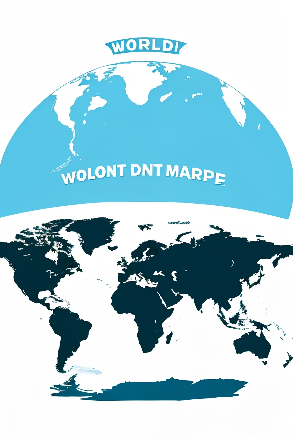 world map in cartoon way