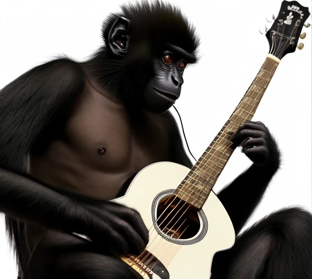 Black Monkey playing Guitar on 1900