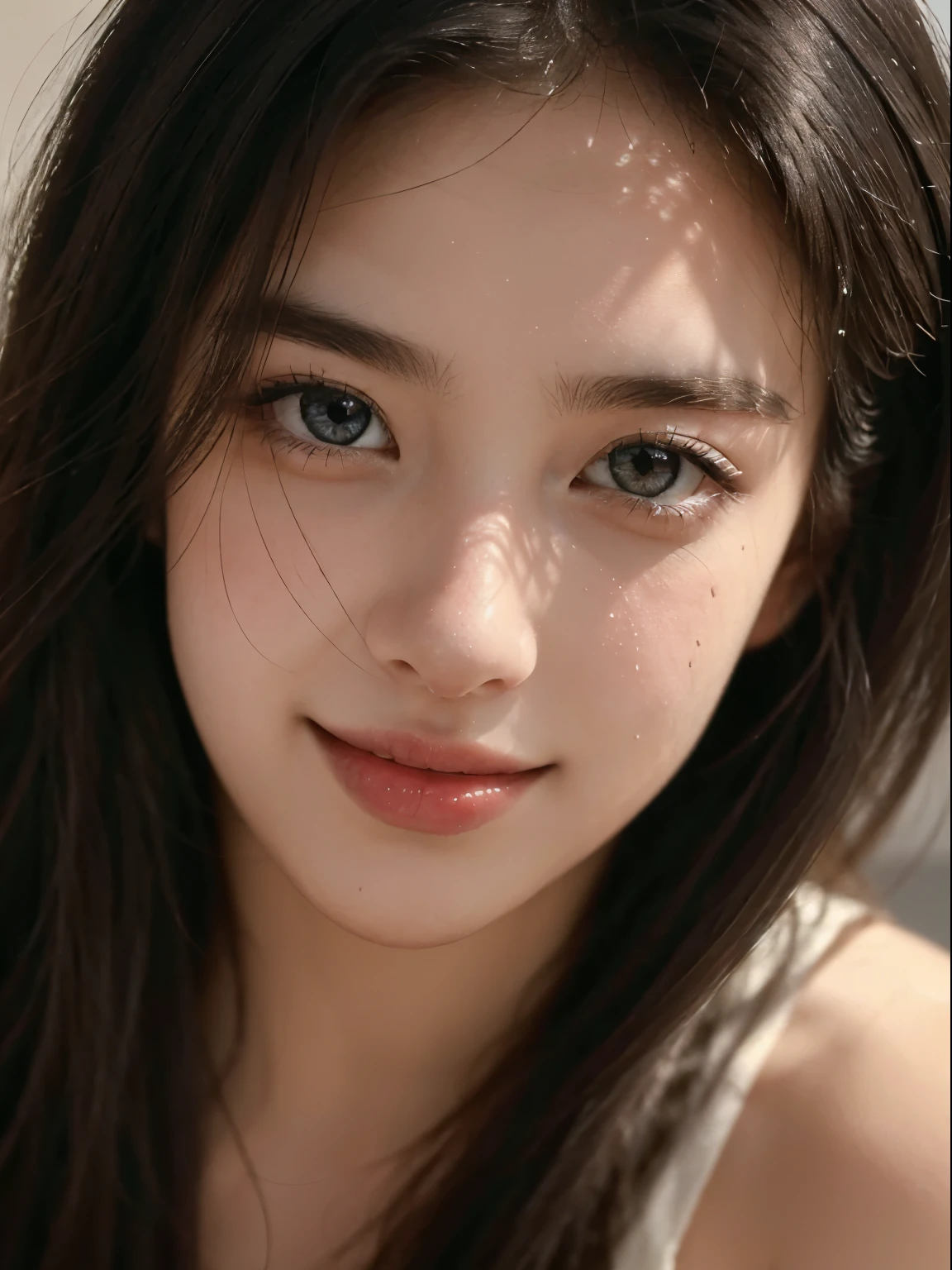 (best quality,4k,a high resolution,masterpiece:1.4),Super detailed,Highly detailed,sharp focus,Ultra-realistic:1.4,professional, High Density Imaging Review,ultra high definition,Studio lighting,Vivid colors,blur,Beautiful detailed eyes,Beautiful and delicate lips,Long eyelashes,Romantic atmosphere,Soft lighting,Contrast light and shadow, Lighting effects,under rain,high nose bridge,Lively and youthful,High nose bridge,Black hair,Smile,cute,Graceful curves,full,Christmas elements