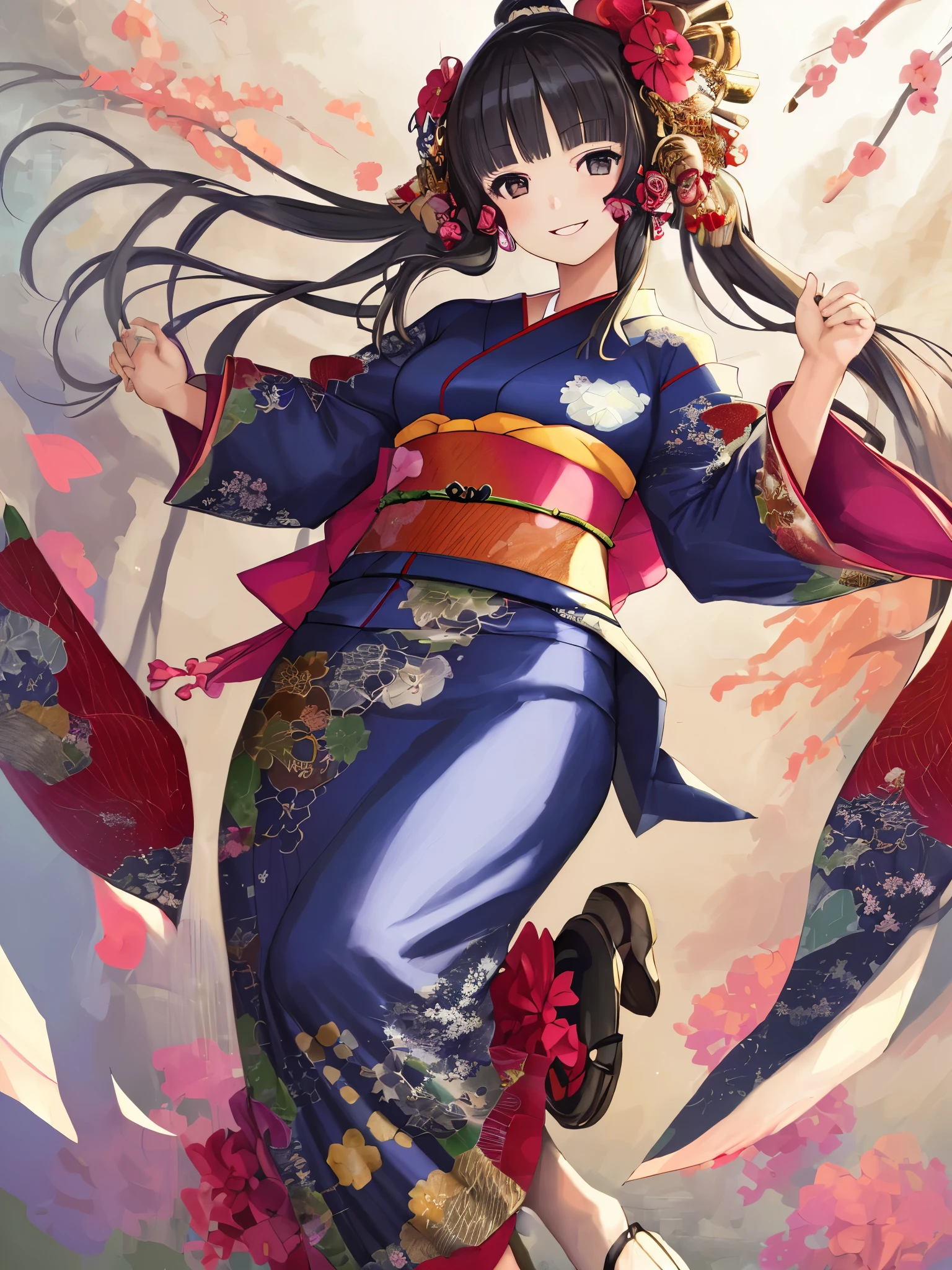 masterpiece, highres, best quality, 1girl solo, kamisato_ayaka, smile, kimono