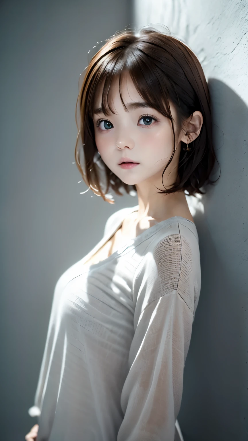 Pee (incontinence: 1.47), fashion trendy beautiful and attractive woman, gentle and attractive Chinese beautiful woman, Korean (kpop idol), delicate and sexy collarbone, attractive oval face, double eyelids, smart [peach] flower eyes, pink lips, small nose, bare shoulders, focus on face, [[face close-up], ultra high definition, super detail, White off-shoulder lace shirt, (((white lace panties), fresh and impressive, natural (large: 1.25), (kneel on the ground), (legs wide open), (legs spread), (from a low angle), (upright 1.5), (shiny skin: 1.4), (low angle)), perfect figure, areola, cleavage, armpit wrinkles, (floor urine)), (NSFW: 1.05), ( Showpiece, top quality, high precision)), one girl, (big, photorealistic: 1.4), (slightly above the camera, looking up at the camera, looking up, looking up at the camera, staring at the camera))), solo, solo, white background, snow-white background, mouth closed, happy smile, pretty black hair, short hair, big eyes, pronounced double eyelids, eyelashes, ears out, long neck, long neck, Absolute area, ((close-up of face, short hair with bangs)), 19 years old, attractive proportions, shiny skin, clean collarbone, golden ratio face, perfect face, teardrop mole, chest mole, bangs, clean bangs, beautiful bangs, lip gloss, thin lips, white skin, undressed, big breasts, small face, staring at the camera a little upwards, ((smiling a little at the camera, really nothing pure white background, very big, big big, big breasts)), ((((uniform, shirt))))