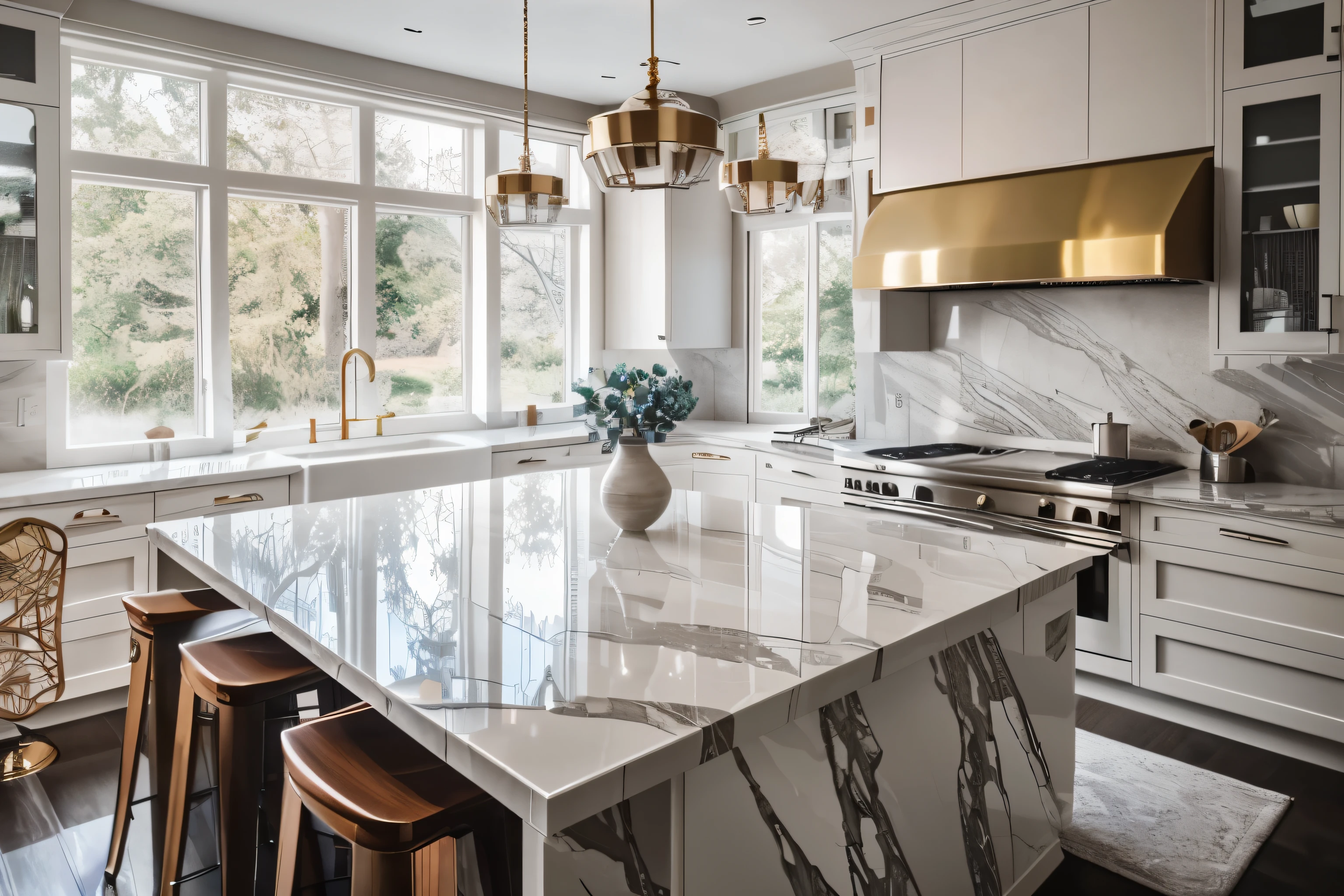 cuisine design en marbre