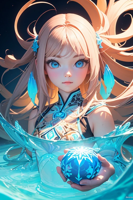 (masterpiece, best quality:1.2),(concept art、fractal art:1.5) ,(flat color:1.2),(3D:1.3),(fluorescence colour:1.5,colorful:1.2),looking at viewer,1girl,beautiful face,Gentle face,solo,upper body,floating colorful fluorescence water,vivid color、Symmetrical
