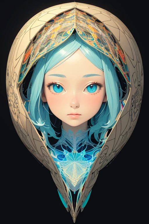 (masterpiece, best quality:1.2),(concept art、fractal art:1.5) ,(flat color:1.2),(3D:1.3),(fluorescence colour:1.5,colorful:1.2),looking at viewer,1girl,beautiful face,Gentle face,solo,upper body,floating colorful fluorescence,vivid color、Symmetrical