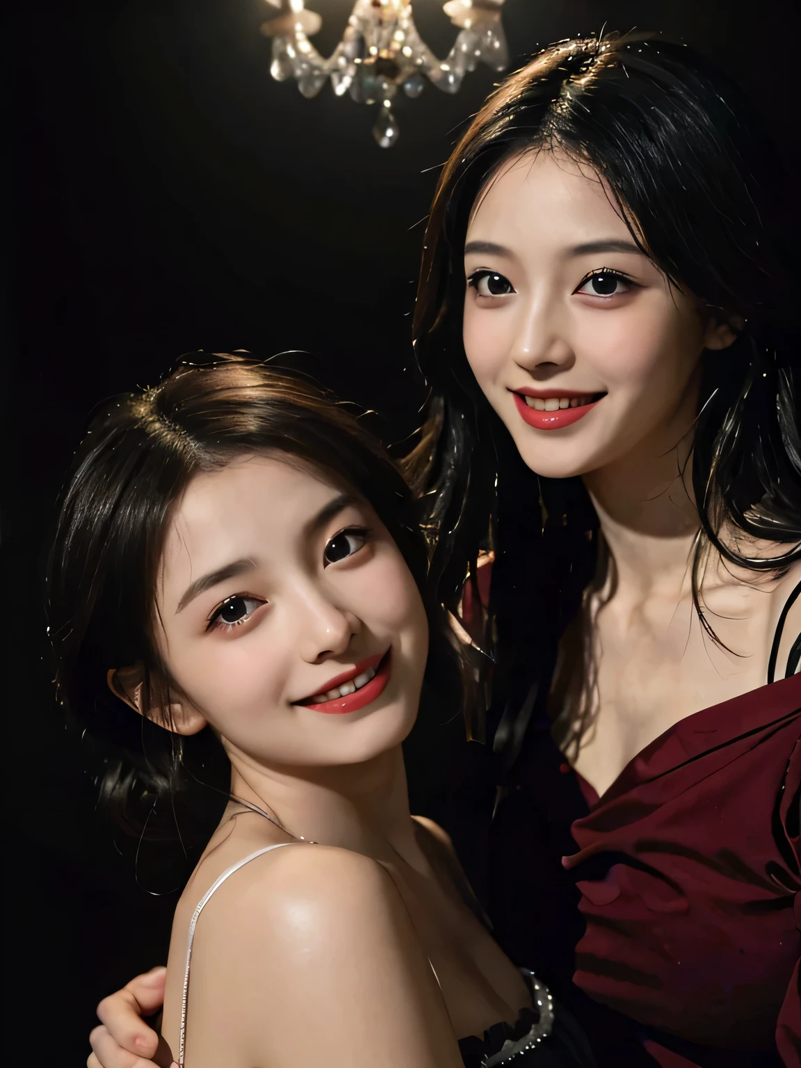 fruits,Grapes,Rosa,antique,A smile,,Sweet and seductive appearance.、Caravaggio's paintings、Chiaroscuro of Caravaggio,Two women frolicking,Cute smile, Expression of ecstasy