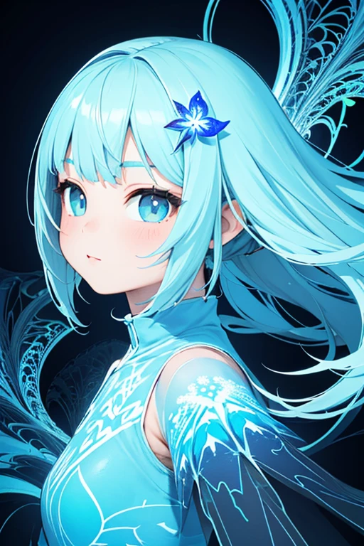 (masterpiece, best quality:1.2),(concept art、fractal art:1.5) ,(flat color:1.2),(3D:1.3),(fluorescence colour:1.5,colorful:1.2),looking at viewer,1girl,beautiful face,Gentle face,solo,upper body,floating colorful fluorescence,vivid color、Symmetrical