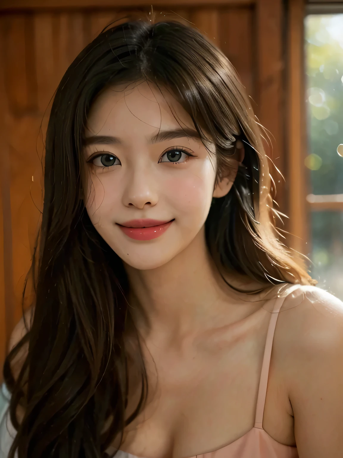 (best quality,4K,high resolution,masterpiece:1.4),Super detailed,Very detailed,sharp focus,Surreal:1.4,professional,HD images,studio lighting,bright colors,Bokeh,Beautiful and delicate eyes,Beautiful and delicate lips,long eyelashes,Romantic atmosphere,soft light,Contrast light and shadow,Lighting effects,rain scene,high nose bridge,young,Lively,Chubby cheeks,smiling,charming,graceful curves,full,Christmas elements