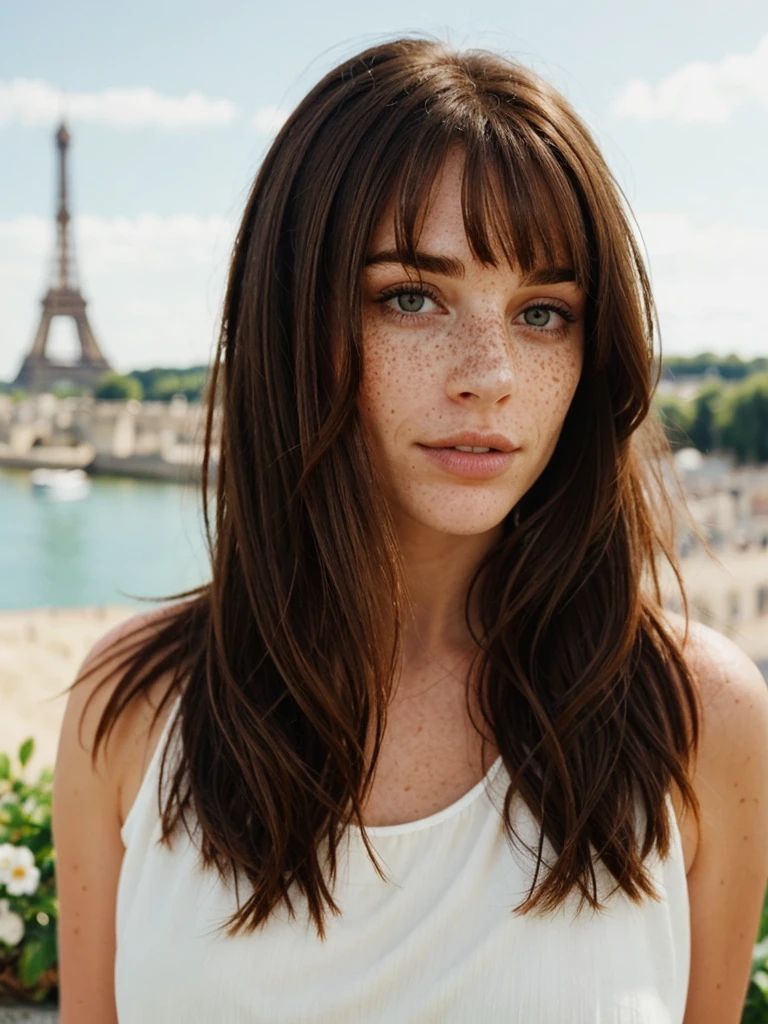 freckles, brunette hair, in france