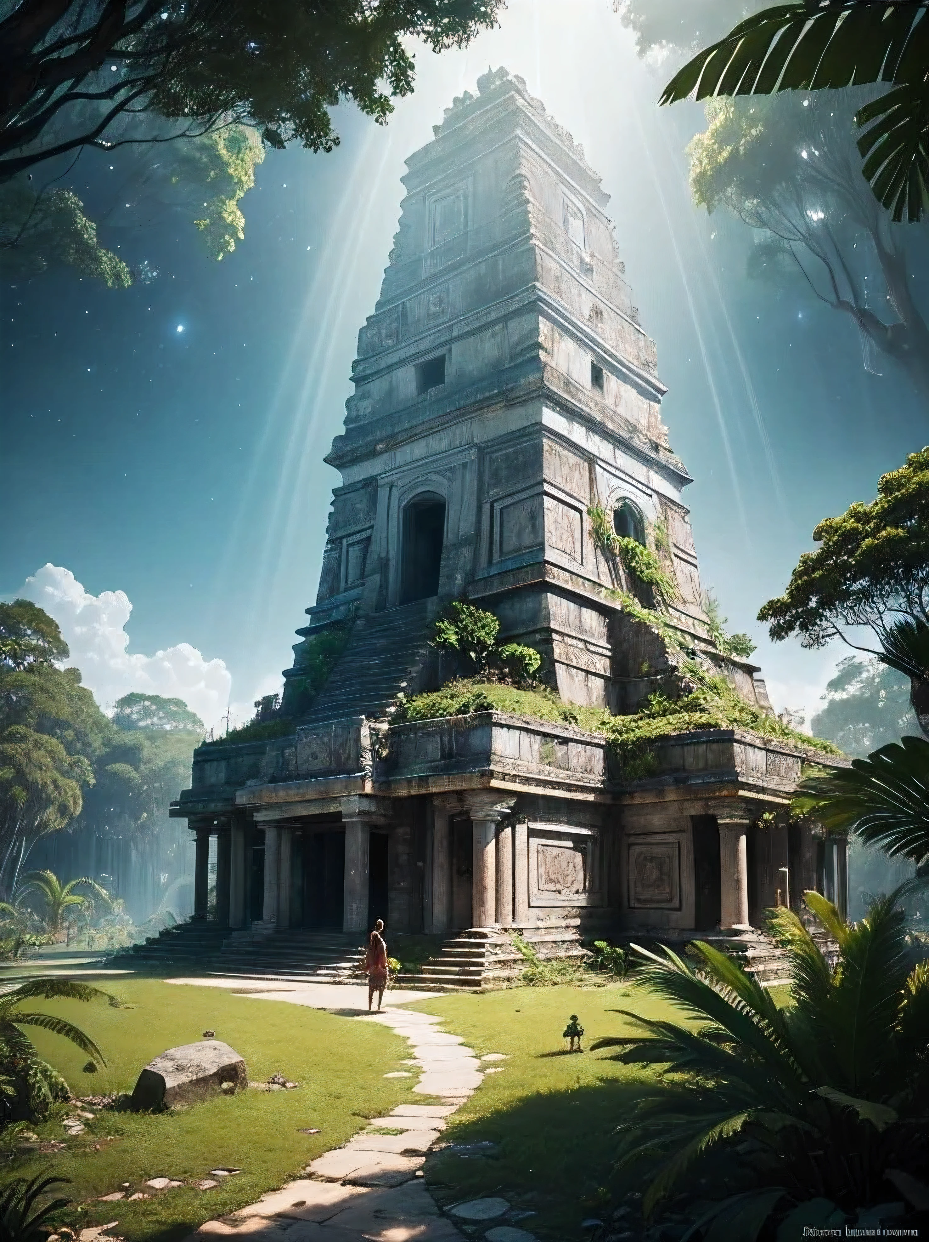 In the heart of the dense Yucatan jungle, the ancient Mayan civilization prospered, a bright light was a spaceship from an advanced alien civilization. Esses seres extraterrestres, fascinado pelos maias' advanced understanding of astronomy and its connection to the cosmos, resolvi fazer contato, Arte de Ray Shark