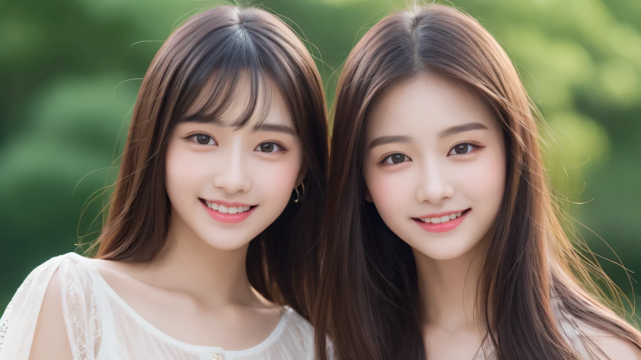 top quality、8k、1 girl in、beauty、exquisite eyes、double eyelids、a smile、long、Dress casually、standing pictures