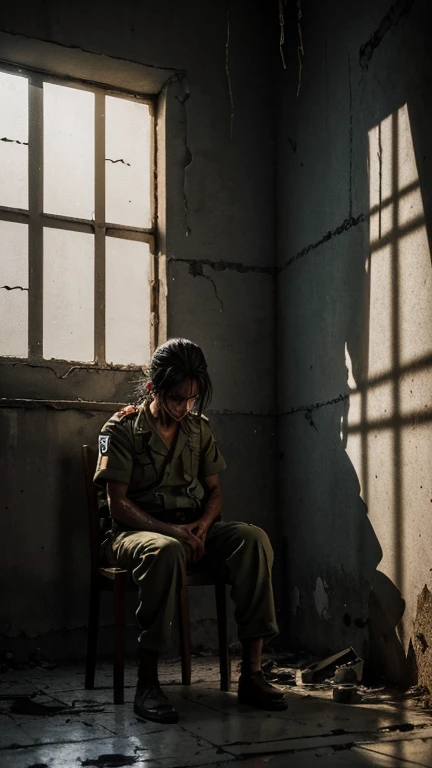 (Quality tags: masterpiece, high resolution, photo-realistic:1.3), a chilling image illustrating the brutal treatment within Israeli military custody, (victimized individual with broken limbs and fingers:1.2), a visual narrative depicting the inhumane consequences of military actions, (anguished expressions portraying the pain and suffering:1.2), a scene charged with the brutality of the assault, (turbulent atmosphere reflecting the gravity of the injustice:1.1), a somber ambiance within the confines of the prison, (subtle details capturing the broken limbs and fingers:1.1), portraying the harsh reality of the mistreatment, (subdued atmosphere conveying the agony of the victim:1.2), a powerful portrayal of the profound impact of cruel treatment, (dynamic composition focusing on the victim's anguish:1.2), a vivid representation of the brutality faced in Israeli military custody, (subtle play of light and shadow:1.2), creating a visually striking and haunting image.