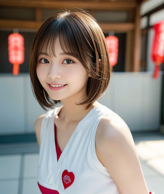 (Highest quality,masterpiece:1.3,Ultra-high resolution),(Very detailed,Caustics,8K), (Realistic:1.4, RAW shooting),(A mysterious forest, Dense teeth),wood々Sunlight shining through ,Light pours down,20-year-old,cute,Are standing,(smile),Looking into the camera,Black hair medium hair,(Crimson Dress), (Waist up shot),Low position,Low Angle,(Face Focus),(Face close-up),Natural light