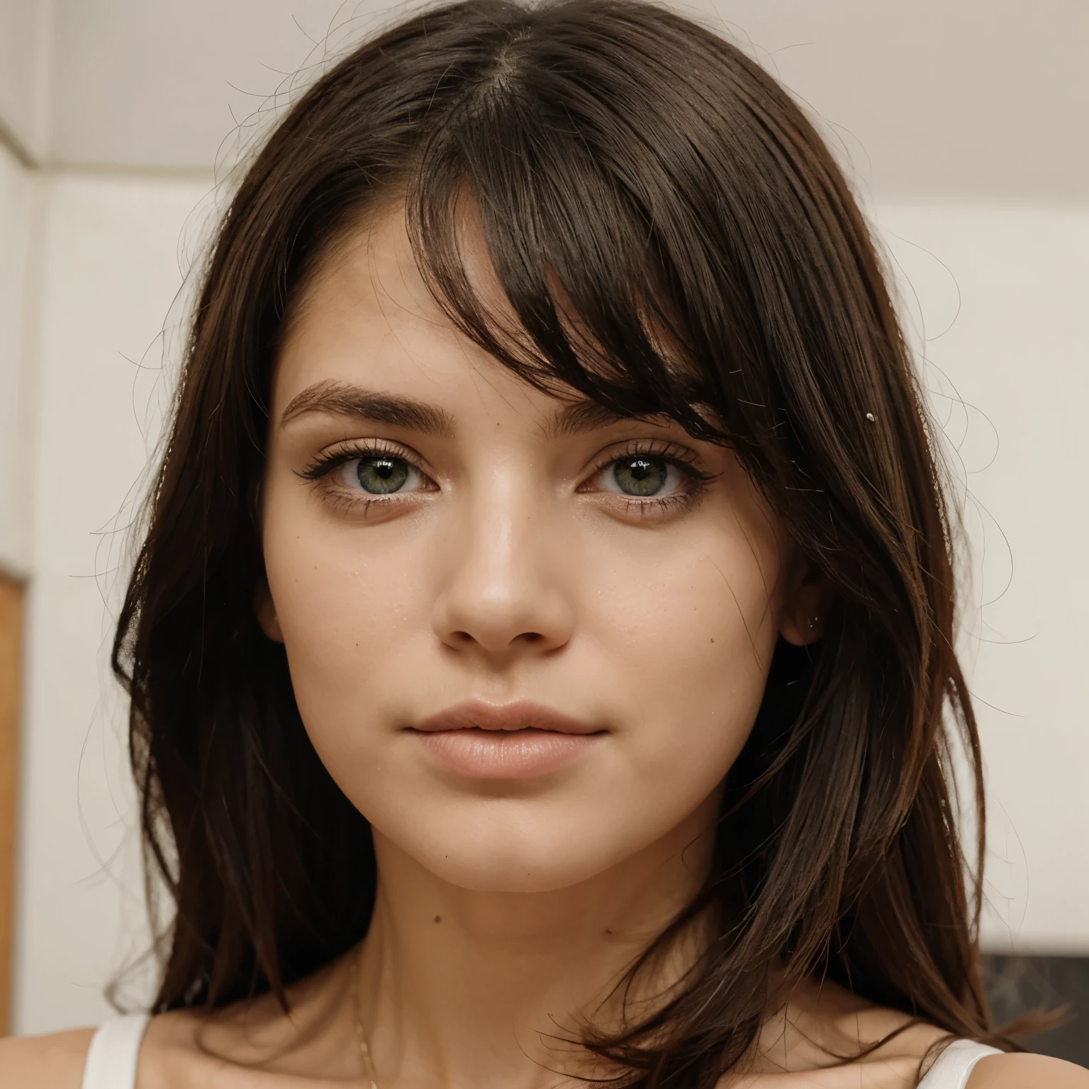 Influencer piel blanca, ojos verdes, cabello rubio