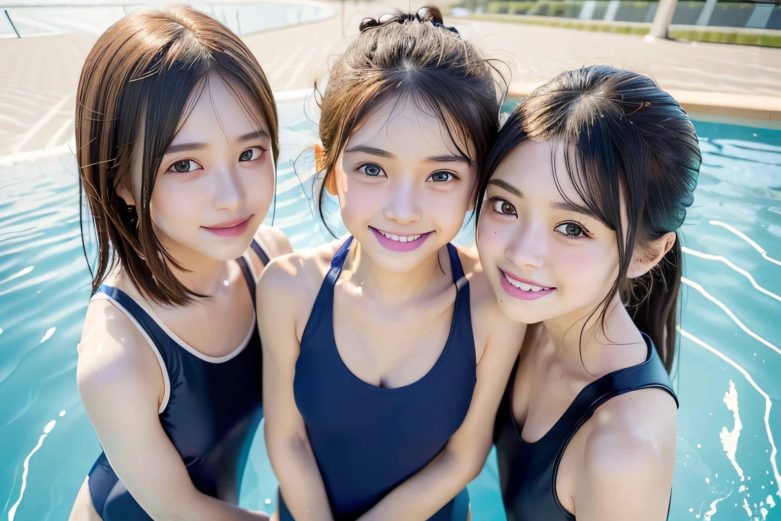 Japan women are naked swimming in a large open-air bath. live-action, 8k, masterpiece, realistic light, natural light, realistic shadows, irl lora ultra high res woman beautiful faces trigger words photorealistic --auto