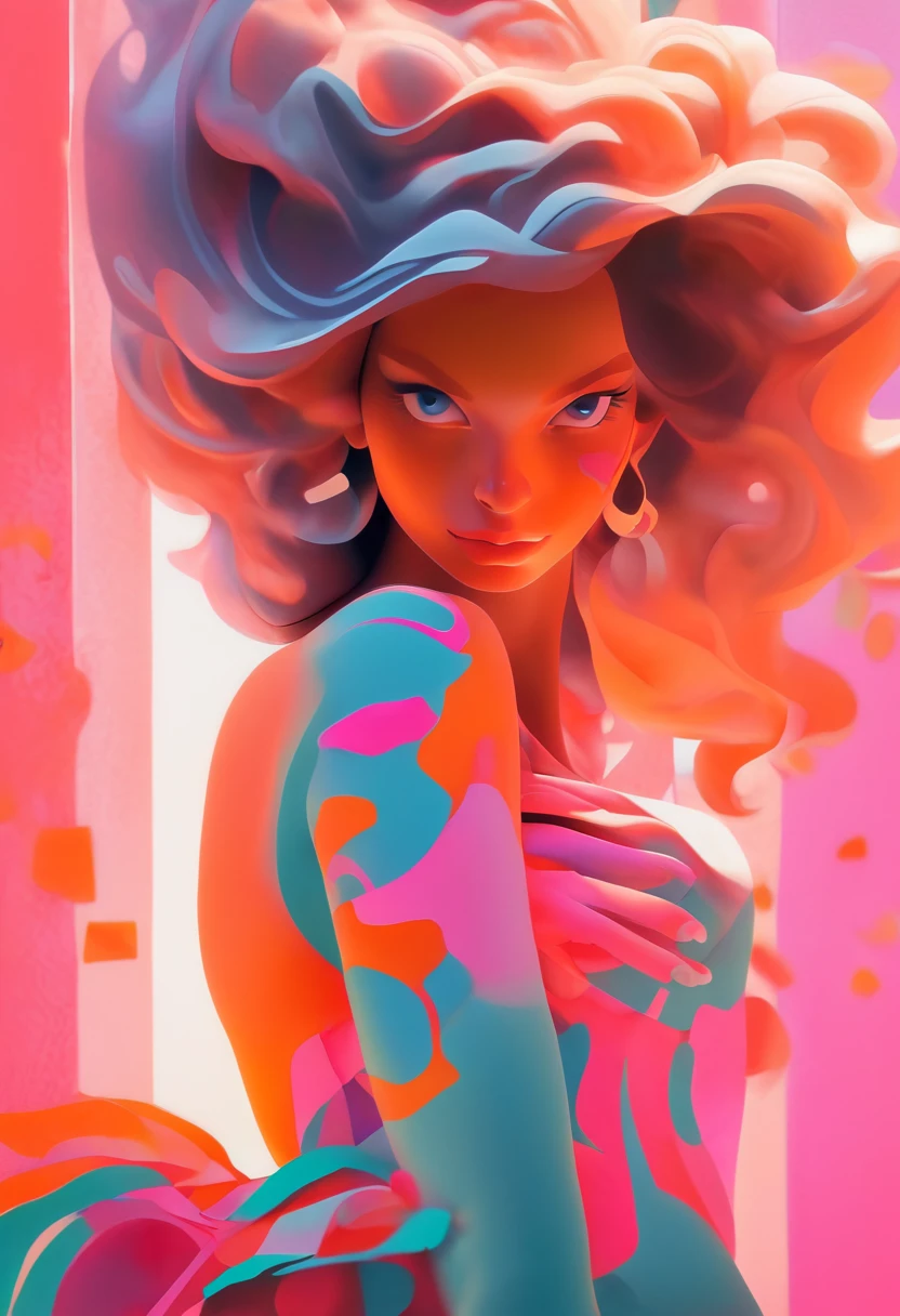 Immerse yourself in a digital masterpiece with this artwork prompt featuring a beautiful fashionable girl in action. The artist's digital prowess brings the subject to life, Showing her grace and elegance when engaging in activities. The girl&#39;s body is decorated with detailed body painting., adding an element of artistry and fluorescence to the composition. By using Morandi color、Creates a delicate and sophisticated color palette。. With the digital technology adopted、Accurate anatomy is ensured。, resulting in a visually stunning and anatomically accurate artwork. This digital masterpiece celebrates the fusion of fashion, art, and movement. Created by renowned digital artist Gemmy Woud-Binnendijk