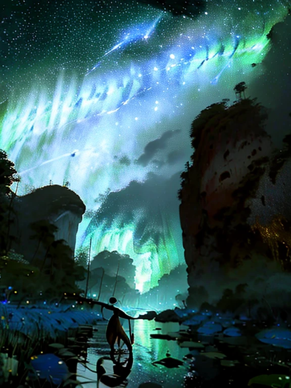 ((Ultra real detallado.El astronauta) (obra maestra, Calidad superior, Mejor calidad, arte oficial, Beauty and Aesthetics: 1.2), Muy detallado, vistoso, more detailed, Sucursales, El astronauta, (mards)El astronauta(Cannons), (Futuro traje espacial de lino), Postura de lucha enojada, mirando al suelo, Batik linen scarf,Astronaut Canyon(Salpicaduras de propileno abstracto:1.2), Dark Cloud Lightning Background,Espolvorear con polvo de oro(siendo realista:1.4),Rotura,Naves espaciales abandonadas,cielo estrelladofondo, A high resolution, el detalle, RAW Photographer, Re agudo, Jefferies Lee 4 Nikon D850 Film Stock Photo Kodak Portra 400 F1 Camera.6 tiros, Colores ricos, Vivid ultra-realistic textures, dramatic lighting, Tendencia de Unreal Engine Art Station, Cinestir 800,Los cristales de hielo revolotean,(((mards)))Rotura,Naves espaciales abandonadas