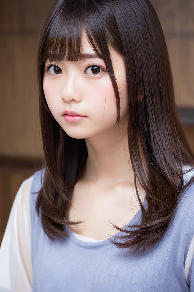 highest quality, face focus, soft light, ultra high resolution, (realistic:1.4), RAW photo,
1 japanese girl, alone, cute, (pupil, light in the eyes), detailed beautiful face, (small box),(High resolution details of human skin texture),
(long hair),
indoor,
Damask Shirt Dress,
(portrait)