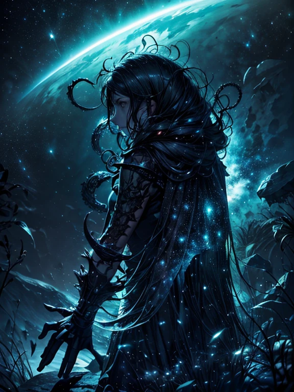 Hay un planeta en el medio, tentacles of the universe, Lovecraft Inspiration, Lovecraft's Cosmic Fear, El paisaje infernal de Lovecraft, Space fantasy and horror movies, Lovecraft-inspired atmosphere, Lovecraftiano, Planeta en espacio abierto, nadie