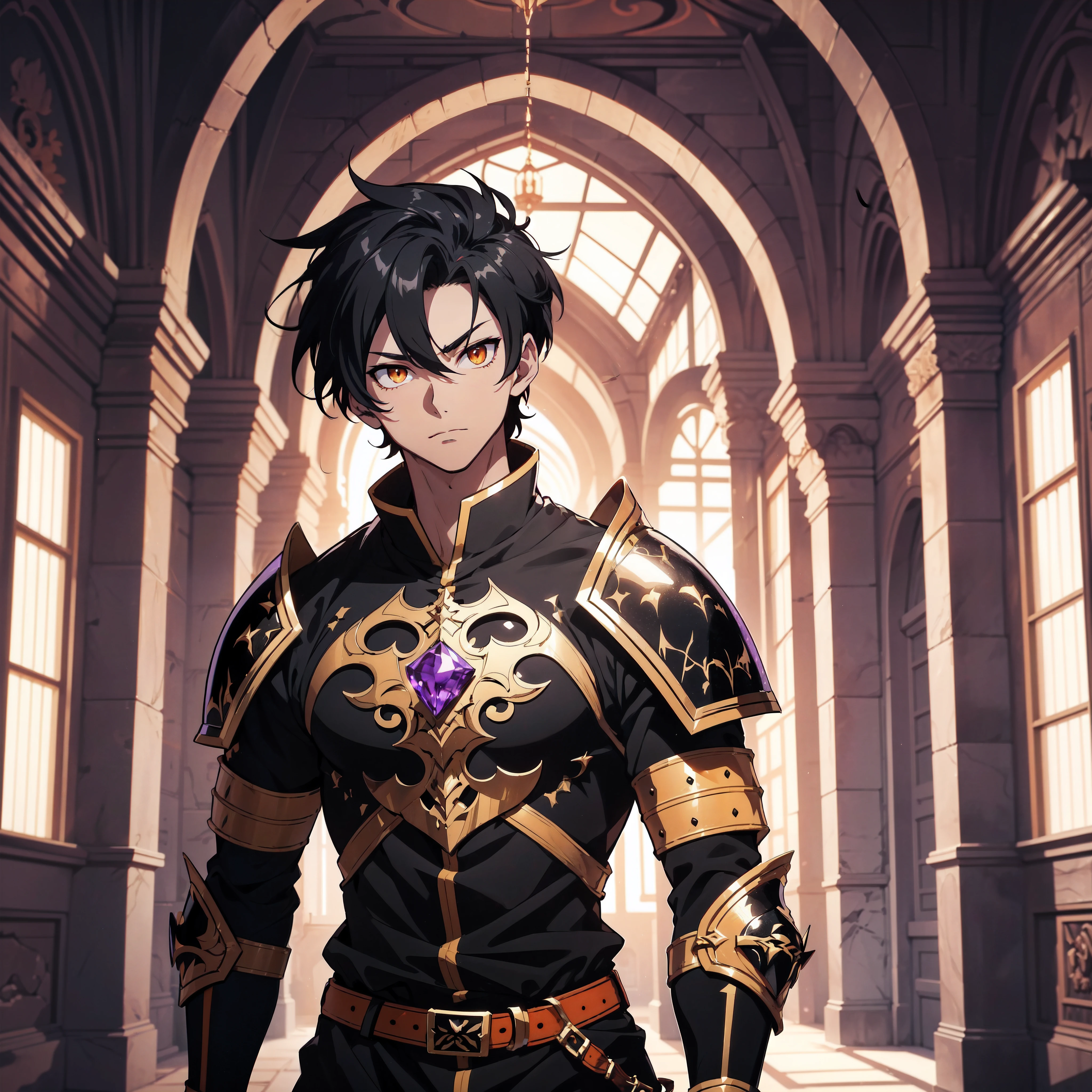 128K Ultra High Definition,
128K Ultra High Quality,
128K Ultra High Resolution,
Best Definition,
Best Quality,
Best Resolution,
Perfectly Detailed,
Perfectly Designed,
Extremely Detailed,
Extremely Designed,
Hyper Detailed,
Hyper Definition,
Hyper Quality,
Hyper Resolution,
Masterpiece,
(((Anime))),
Body Shot,
(((Boy))),
Handsome,
Muscular Body,
(((Black Short Hair))),
(((Orange Eyes))),
(((Hyper Detailed & Perfectly Designed With Ultra High Quality Amethyst Warlord Armor))),
(((Inside Of Medieval Royal Palace Background Scenery))),