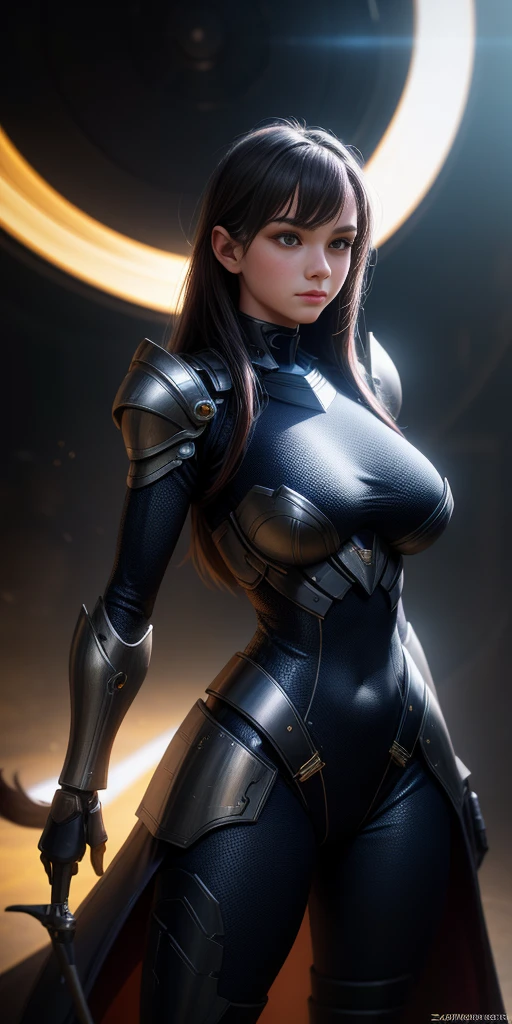 majestic, 20 year old girl, Invisible armor dress, big breasts:1.3, Cyberprep, Amigurumi, portrait, zbrush rendering, motion blur, interactive, Clean colors, Dream nucleus, Flashlight lighting, Realistic dramatic lighting, Highly detailed environment, quality, Redshift rendering, 8K