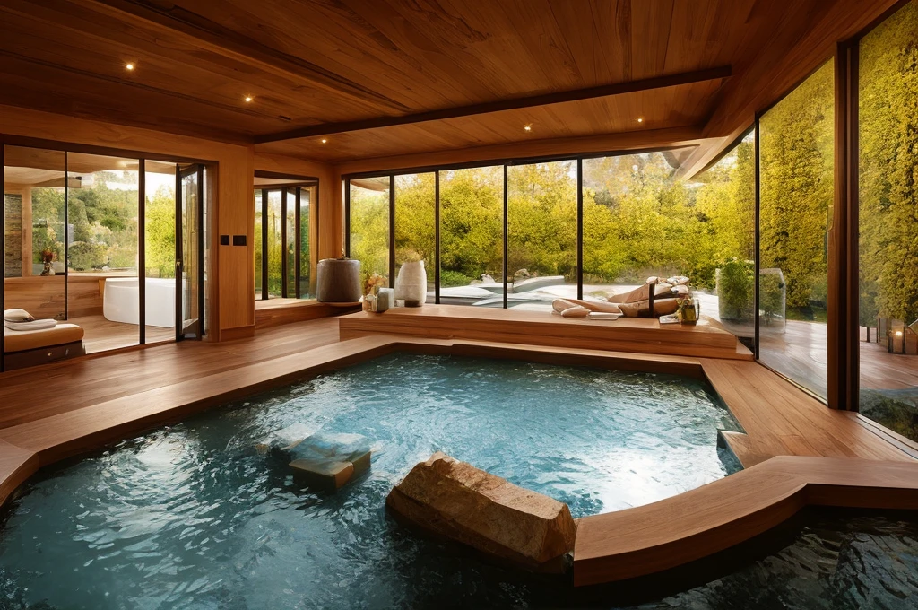 inside of a european wellness bath, spa, cozy, relaxing, hyperrealistic