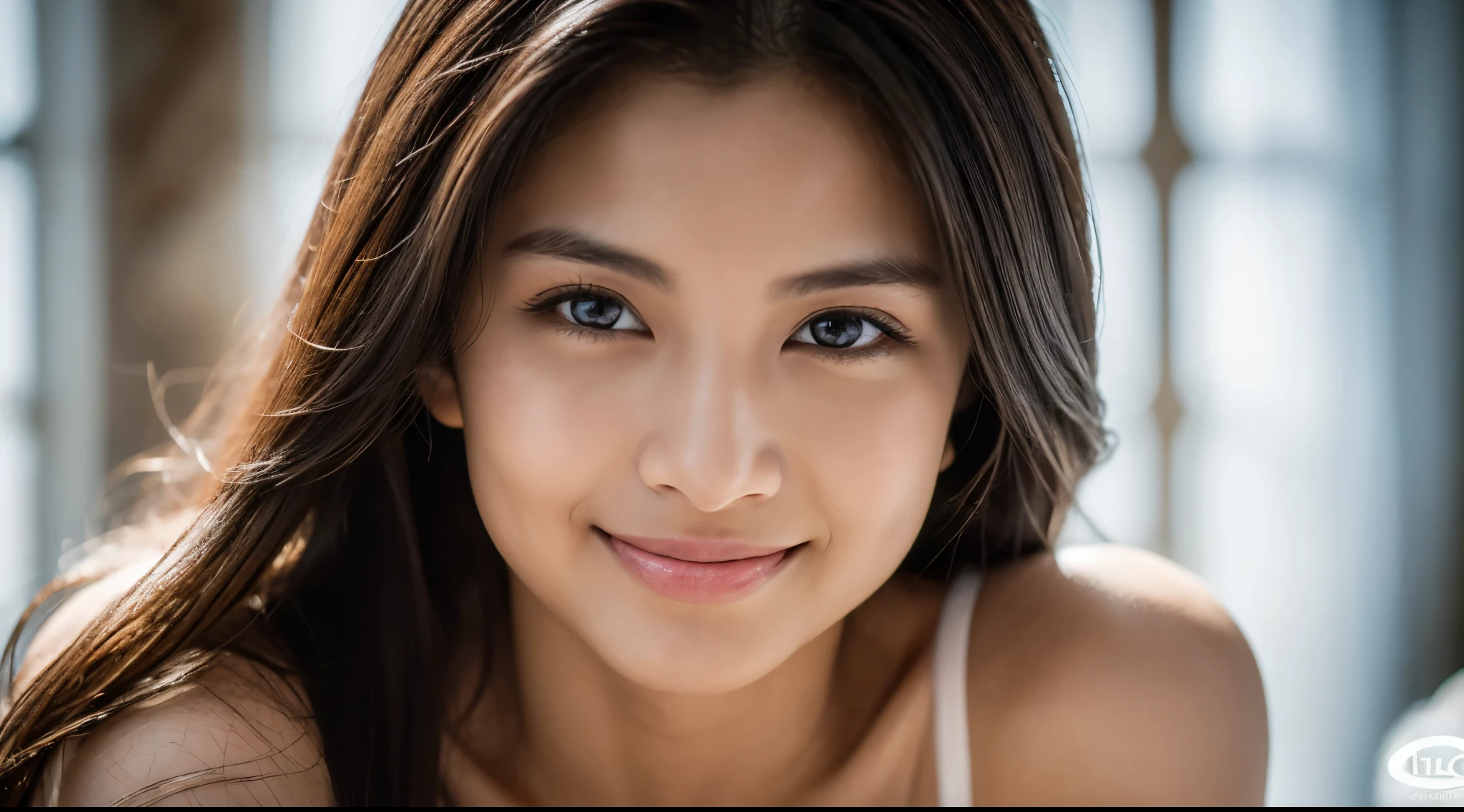 highest quality, epic realistic, ((portrait:1.5)),(background: white) high contrast ,glorious picture, lowest lux, lighting face, she's comfortable, wearing nothing, looks incredible, (8k, Raw photo, Highest quality),(epic realistic:1.5), a woman, face,(detailed eyes:0.8),(looking at the camera:1.4), (Highest quality), ( high contrast, deep shadows),Intricate details,cinematic,((skin:1.4)), (long dark hair:1.3), long hair, messy ,(Hdr:1.5),Detailed, colors, Superior quality, Masterpiece, Raw Photo (20-year-old, looking at viewer), beautiful, (wearing nothing), perfect, natural, perfect composition, portrait, perfect face, smiling expression, Captivating eyes, Bright details, Tight lips, (High Skin Detail),, (blue tint: 0.6), (sale: 0.8), (bloody: 0.7), Key lighting , (backlight: 0.5), Medium depth of field, Canon 5d, 50mm lens, f/4 apertures, (Ultra-detailed, Complex detail), sharp focus, soft colors, 8k, Absurd, 80mm, white background, photography, smiling, pinay, filipina, large boobs, white background, wearing nothing, nudist