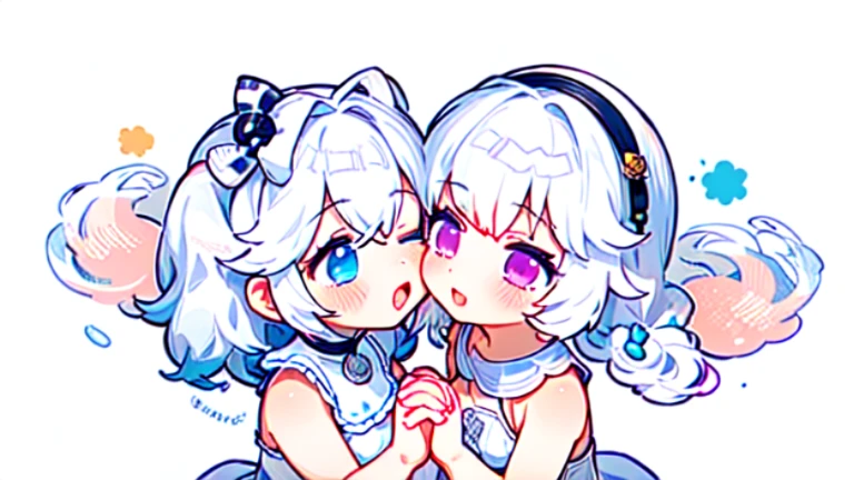 Ejaculate,Lots of Semen,Whole body,Two girls,loli,Apply the milky white liquid that comes out of your breasts to your face,Too cute、sweet,(2girls:1.1),(holding hands:1.1),(kiss on the lips:1.1),The fleshy cylinder is inserted into the lower body,