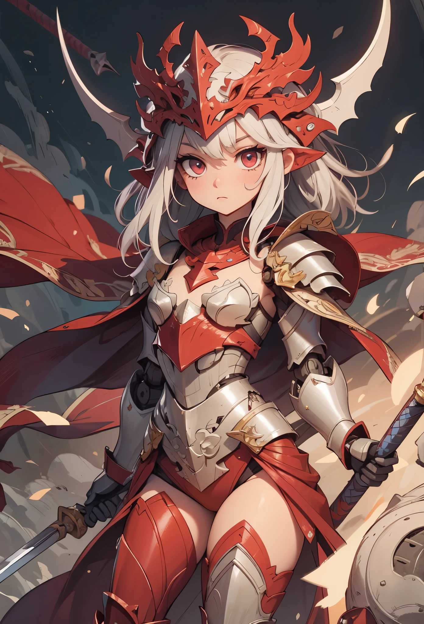 (detailed illustrations,Very detailed and precise drawing,Delicate drawn lines with tempo,Realistic texture expression),[color traced main line],(Fantasy World Battlefield Background [burning castle]),((ROBOT GIRL)(red knight[muscular][[METALFACE[clear lenticular iris]]])[WEAPON MACHINE[Princess Knight]]),[[corinthian helmet]][red dragon armor[scale][embroidered cloak]],[Crimson dragon pattern],[use a sword as a weapon],[[Mobile Weapon Gigant Size][science fiction mechanical]],((Gorgeous metallic red armor)),(intricate and beautiful decoration [Dense detail]),[transparency],(Precisely drawn face)[完璧な目のdetailed(Beautifully detailed iris)[eyes like jewels]],[long and beautiful eyelashes],[precisely drawn hair [美しく艷やかな髪のdetailed]],(完璧な手のdetailed [Beautiful fingers with no damage [beautiful nails]]),(perfect anatomy(perfectly balanced proportions))[[full body portrait]],[ideal color coordination(Accurate simulation of light and material interactions)],([Precision Detail](detailed,High definition)),[Visual art that tells a story].