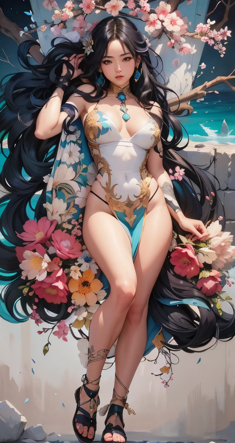 Chica anime con cabello largo y negro y un vestido azul y blanco., extremely detailed germen de arte, ross tran 8k, :: rossdraws, ! dream germen de arte, style ivan talavera and germen de arte, style germen de arte, hasta el modelo | germen de arte, style of germen de arte, germen de arte on artstation pixiv